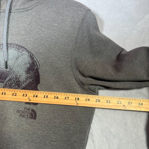 The North Face Hoodie Mens S Gray Pullover Sweatshirt Bear Logo Outdoors Nature - Picture 6 of 7